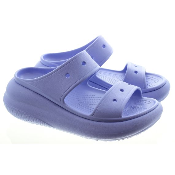 CROCS Adults Classic Crush Sandals In Moon Jelly