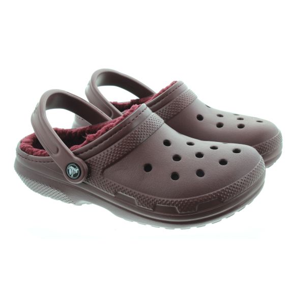 CROCS Adults Classic Lined Clogs In Dark Cherry