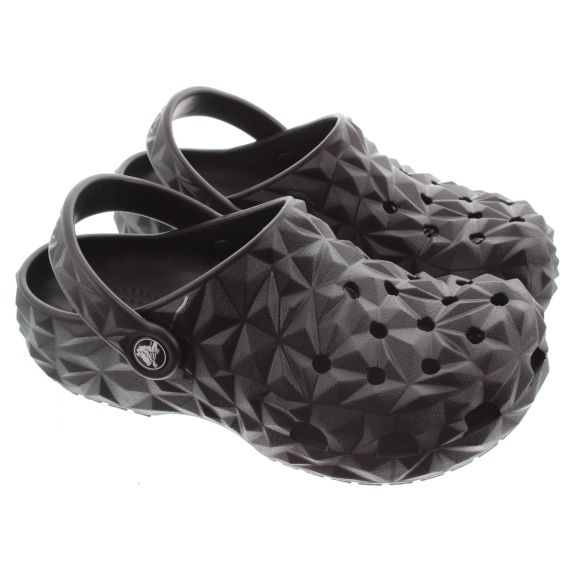 CROCS Kids Geometric Clogs In Black 