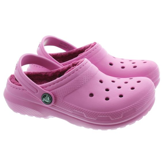 CROCS Kids Classic Lined Clogs In Taffy Pink 