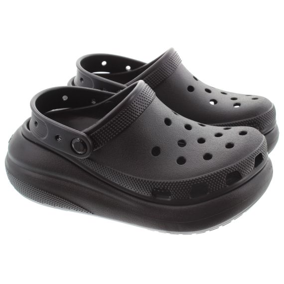 CROCS Ladies Classic Crush Clogs In Black 