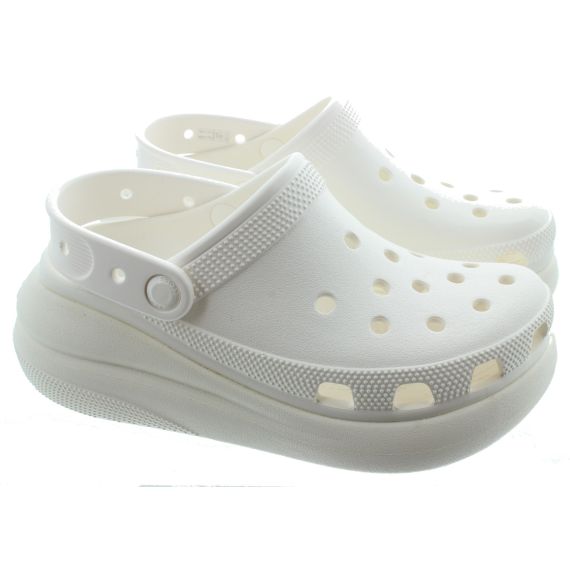 CROCS Ladies Classic Crush Clogs In White 