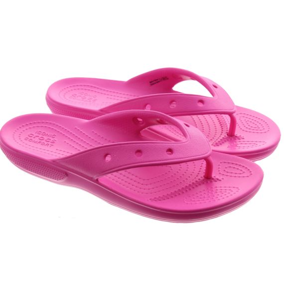 CROCS Ladies Classic Flip Flops In Pink