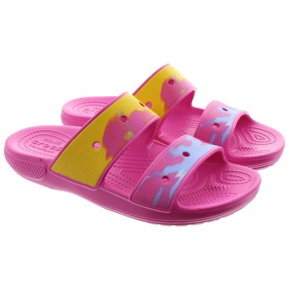 CROCS Ladies Classic Ombre Sandals In Pink Multi