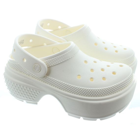 CROCS Ladies Stomp Clogs In Chalk White