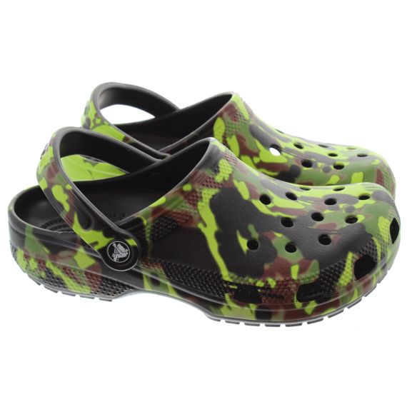 CROCS Youths Classic Spray Clogs In Camo Print
