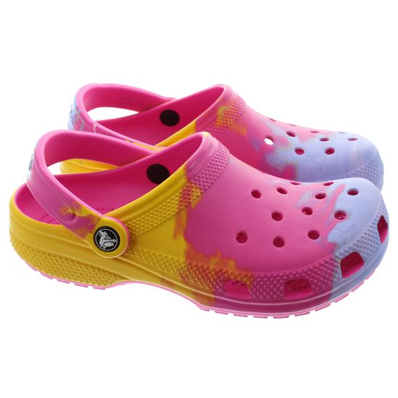 CROCS Youths Classic Ombre Clogs In Pink Juice Multi