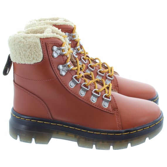 DR MARTENS Adults Combs Warmwair Fur Lined Boots In Rust