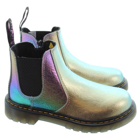 DR MARTENS Kids 2976 Chelsea Boots In Rainbow Crinkle Multi