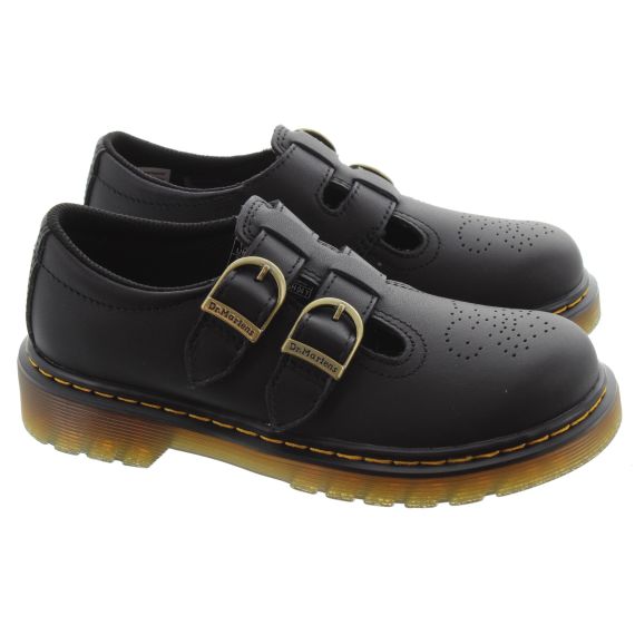 DR MARTENS Kids 8065 Mary Jane Velcro Shoes In Black