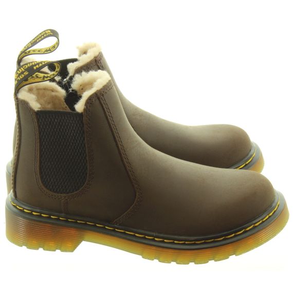 DR MARTENS Kids 2976 Leonore Ankle Boots In Brown