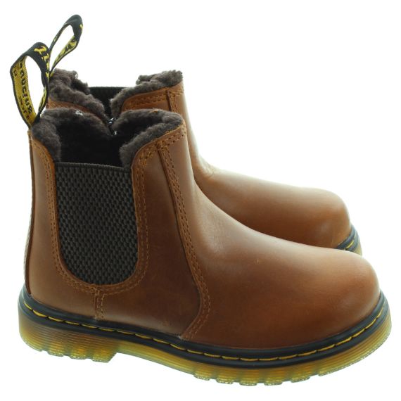 DR MARTENS Kids Leonore Ankle Boots In Tan