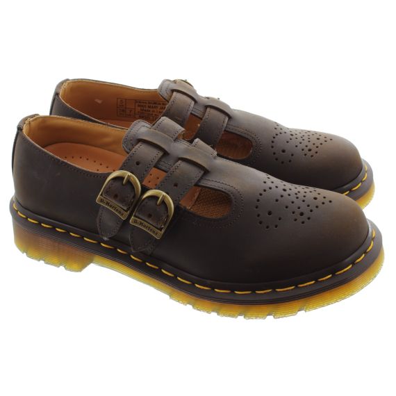 DR MARTENS Ladies 8065 Mary Jane Shoes In Brown 