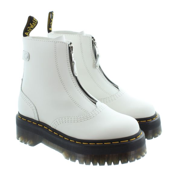 DR MARTENS Ladies Jetta Zip Boots In White 