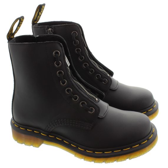 DR MARTENS Ladies Pascal Front Zip Boots In Black 