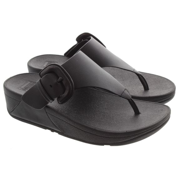 FITFLOP Ladies Lulu Buckle Toe Post Sandals In Black 