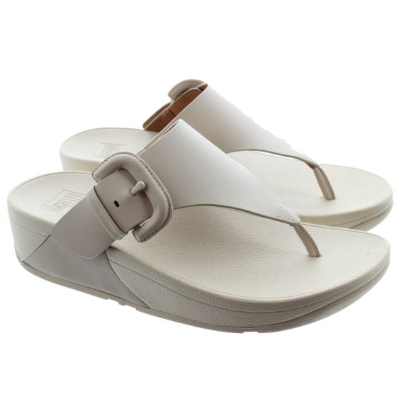 FITFLOP Ladies Lulu Buckle Toe Post Sandals In Stone