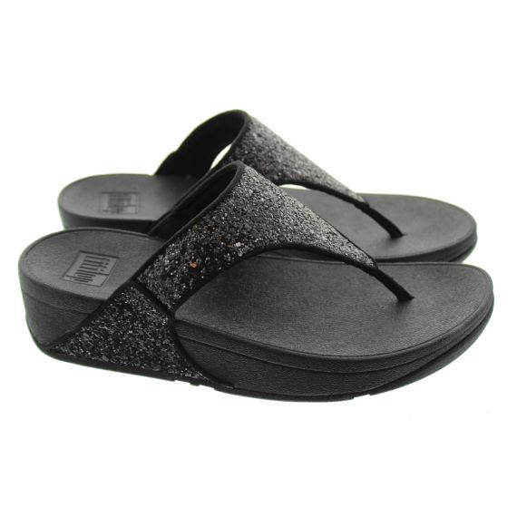 FITFLOP Ladies Lulu Glitter Toe Post In Black