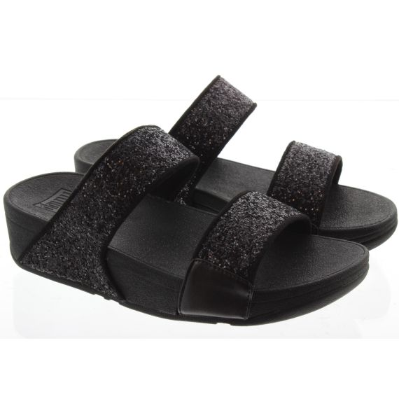 FITFLOP Ladies Lulu Slide Glitter Sandals In Black
