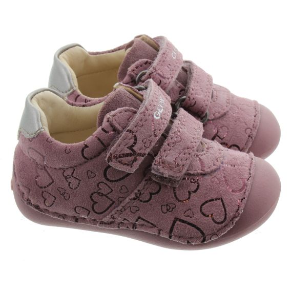 GEOX Kids Tutim Velcro Baby Shoes In Pink