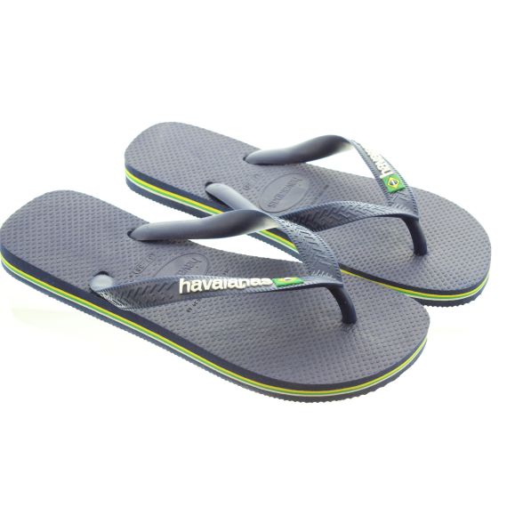 HAVAIANAS Adults Brazil Logo Toe Post Sandals in Navy