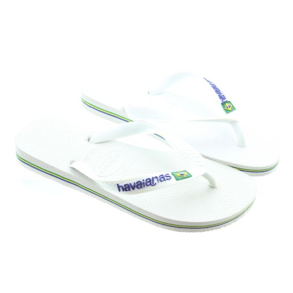 HAVAIANAS Adults Brazil Logo Toe Post Sandals in White