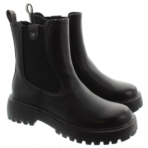 HEAVENLY FEET Ladies Alana Chunky Chelsea Boots In Black 