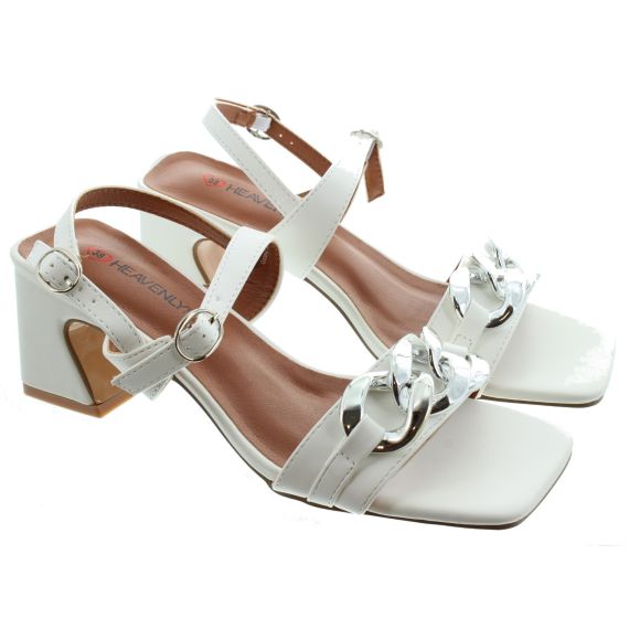 HEAVENLY FEET Ladies Galaxy Heeled Sandals In White