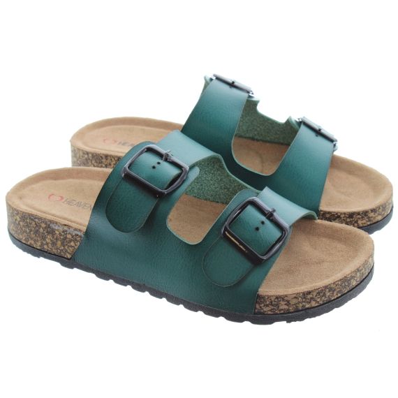 HEAVENLY FEET Ladies Harmony 2 Mules In Green