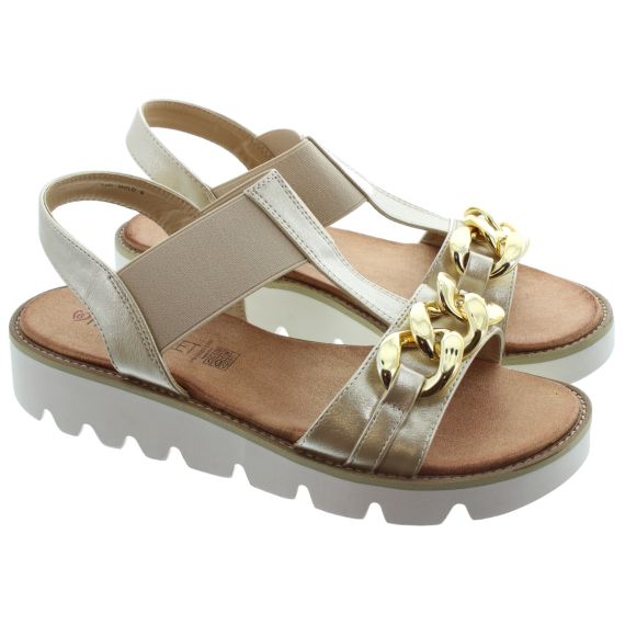 HEAVENLY FEET Ladies Lulu Chain Sandals In Gold 