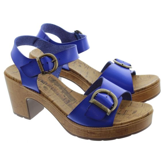 HEAVENLY FEET Ladies Pluto Heeled Sandals In Blue