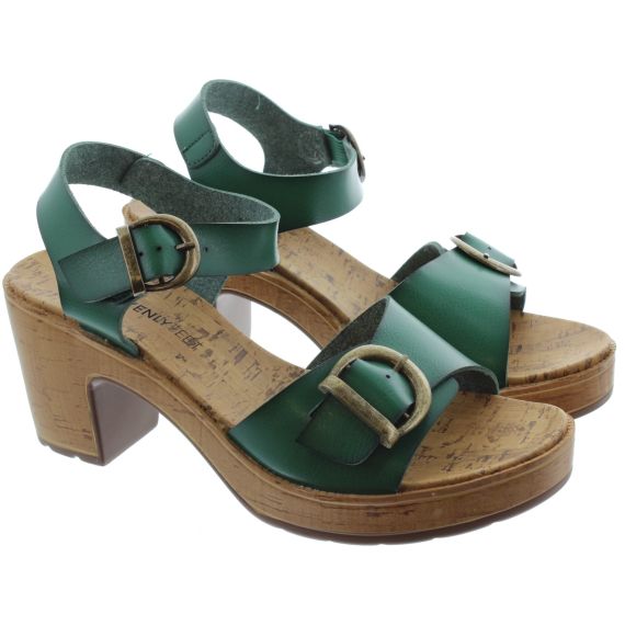 HEAVENLY FEET Ladies Pluto Heeled Sandals In Sea Green