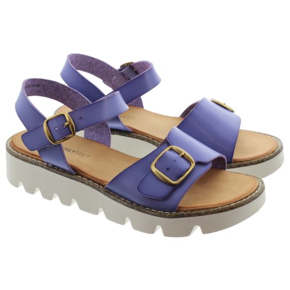 HEAVENLY FEET Ladies Trudy Buckle Sandals In Purple