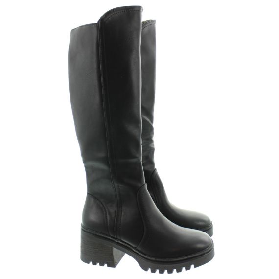 HEAVENLY FEET Ladies Weston Heel Knee Boot In Black