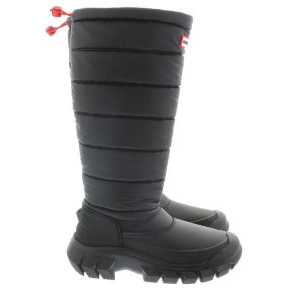 HUNTER Ladies Intrepid Tall Snow Boot In Black 
