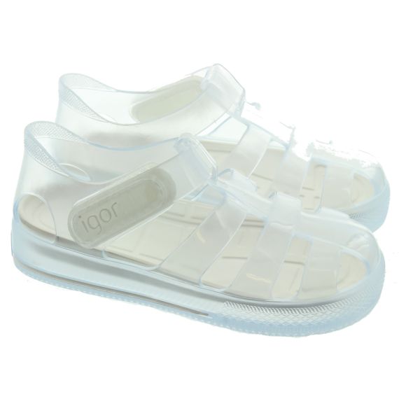 IGOR Kids Star Brillo Sandals In Clear White