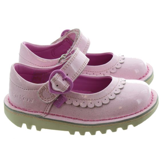 KICKERS Kids Kick Mary Jane Love Shoes In Pink 