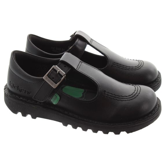 KICKERS Kids Kick T Bar Shoes In Black