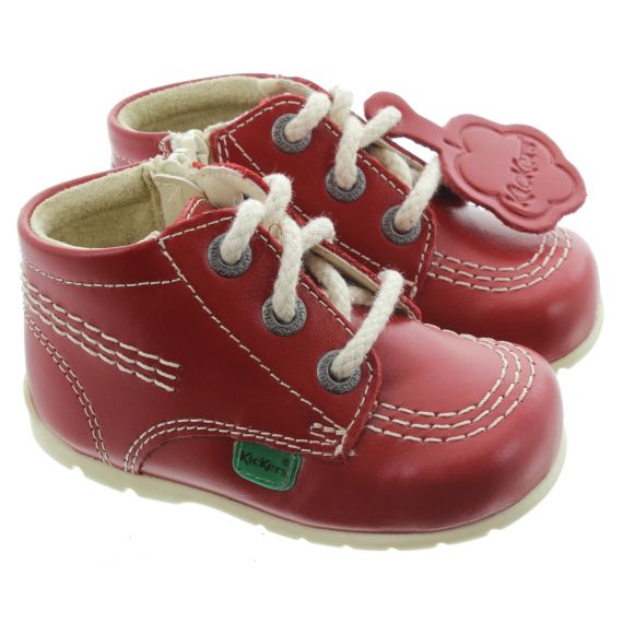 KICKERS Kickhi Zip Baby Boots In Red