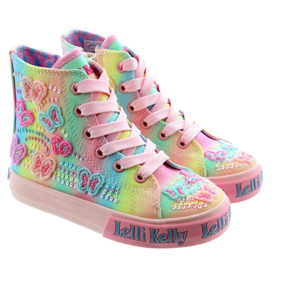 LELLI KELLY Kids LK3471 Myla Rainbow Lace Boots In Multi