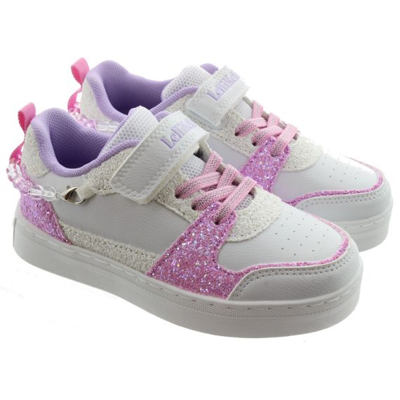 LELLI KELLY Kids LK4010 Gioiello Bracelet Trainers In White and Lilac 