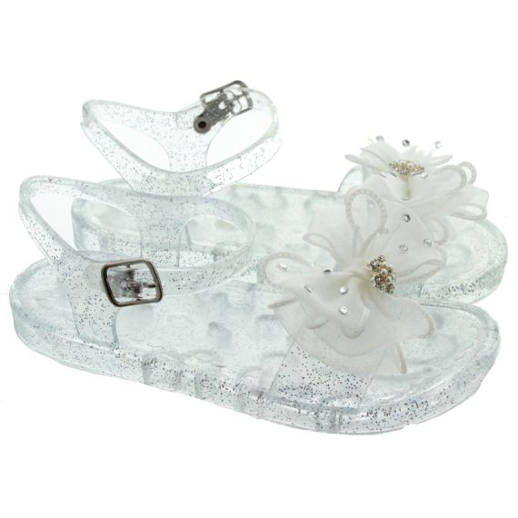 LELLI KELLY Kids LK4290 Jenny Jelly Sandals In Clear Glitter