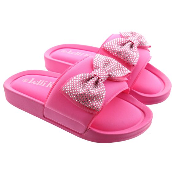 LELLI KELLY Kids LK4294 Sheryl Slides In Fuchsia Pink