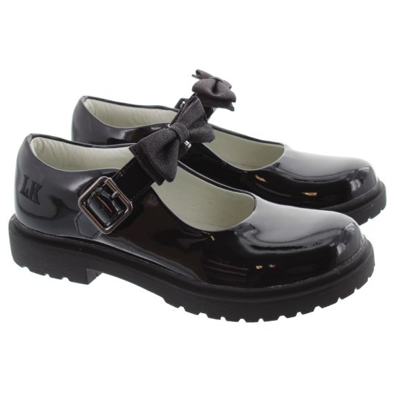LELLI KELLY Youths LK8359 Mollie Buckle Bar Shoes In Black Patent 