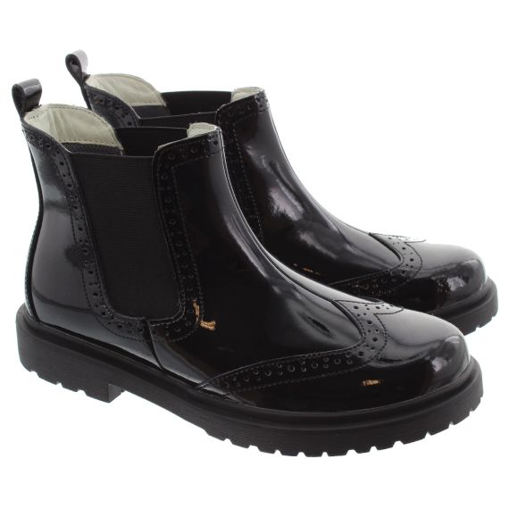 LELLI KELLY LK8394 Nicla Chelsea Boots In Black Patent