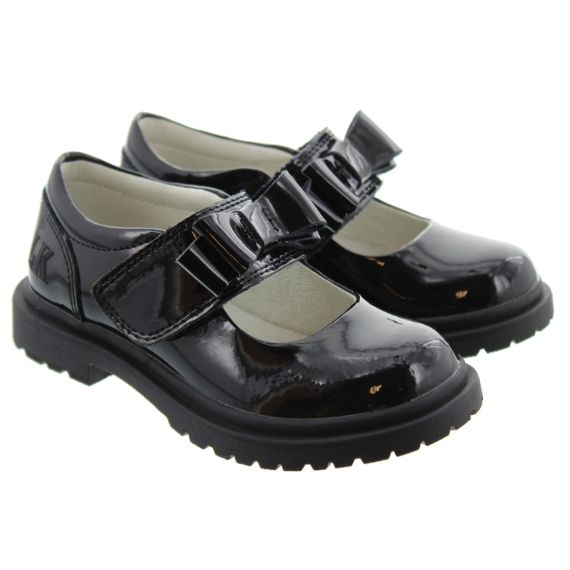 LELLI KELLY Kids LK8656 Helen Bow Bar Shoes In Black Patent 