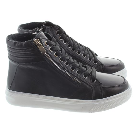 LUNAR Ladies Abbot Lace Zip Ankle Boots In Black 
