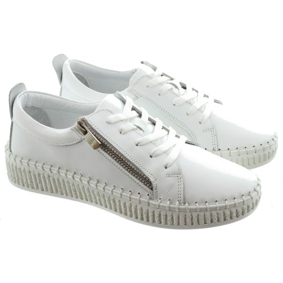 LUNAR Ladies Aria Zip Trainers In White 