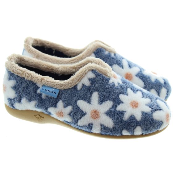 LUNAR Ladies Daisy Slipper In Blue