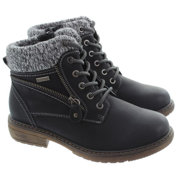 LUNAR Ladies GLB090 Benson Waterproof Boots In Black 